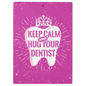 Houd kalm en beug uw tandarts klembord (Achterkant)