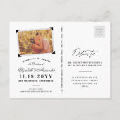 Houd kalm en bewaar de Datum Witte Canvas grappig Aankondigingskaart (Achterkant)