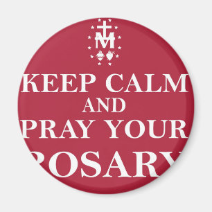 Houd kalm en bewaar uw Rosary Red Magneet