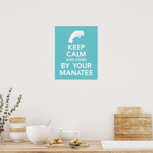 Houd kalm en blijf bij uw beheerdersafdruk poster (Keuken)
