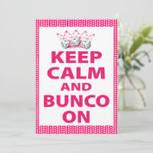 Houd kalm en Bunco aan Kaart (Staand voorkant)