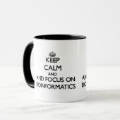 Houd kalm en concentreer me op Bioinformatica Mok (Voorkant links)