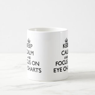 Houd kalm en concentreer me op EYE CHARTS Koffiemok