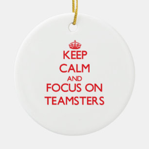 Houd Kalm en concentreer me op Truckchauffeurs Keramisch Ornament