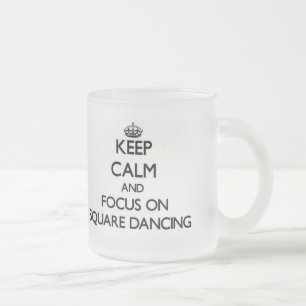 Houd kalm en concentreer me op Vierkant dansen Matglas Koffiemok