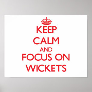 Houd Kalm en concentreer me op Wickets Poster