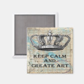 Houd kalm en Creëer Art  Abstract Design Magneet (Voorkant / Achterkant)