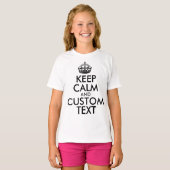 Houd kalm en Creëer uw eigen merk voeg hier tekst  T-shirt (Voorkant volledig)