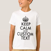 Houd kalm en Creëer uw eigen merk voeg hier tekst  T-shirt (Voorkant)