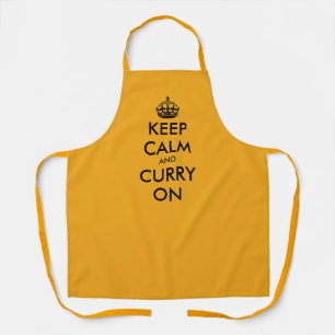 Houd kalm en curry op grappig keuken koken schort