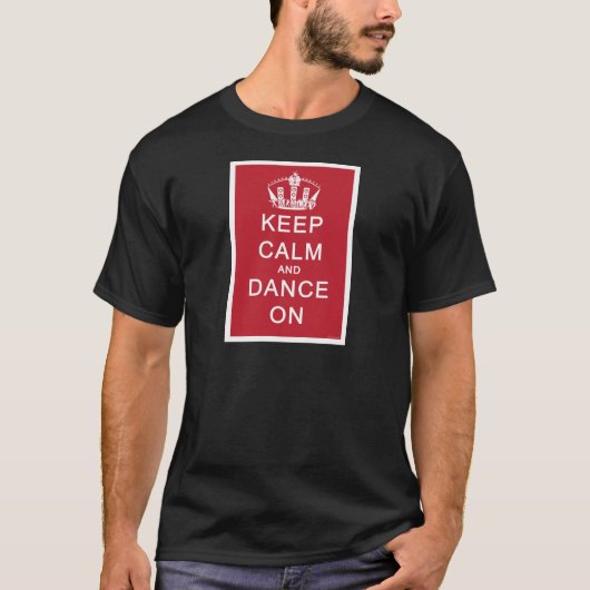 Houd kalm en dans aan (rood) t-shirt (Voorkant)