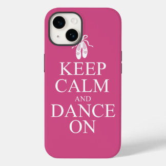 Houd kalm en Dans op Ballerina schoenen Roze iPhone 14 Hoesje