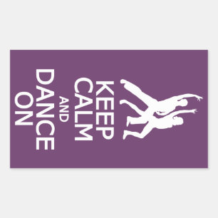 Houd kalm en Dans op de stickers van de douanekleu