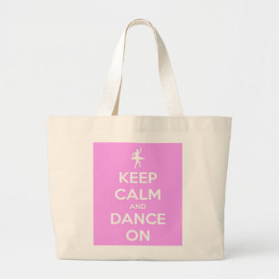Houd kalm en dans op roze Jumbo Canvas tas