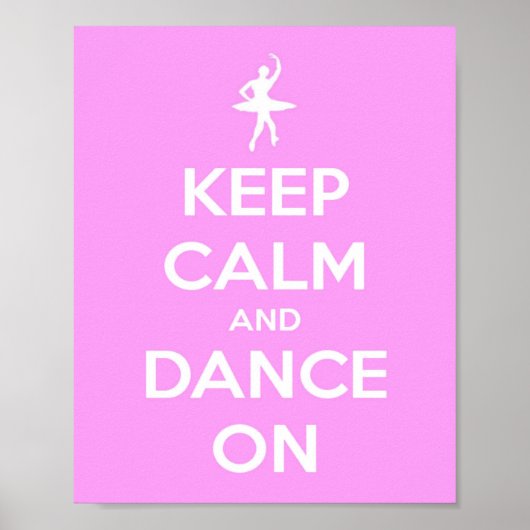 Houd kalm en dans op Roze Poster (Voorkant)