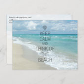 Houd Kalm en denk aan het Strand Briefkaart (Voorkant / Achterkant)