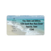 Houd Kalm en denk aan het strand Etiket (Voorkant)