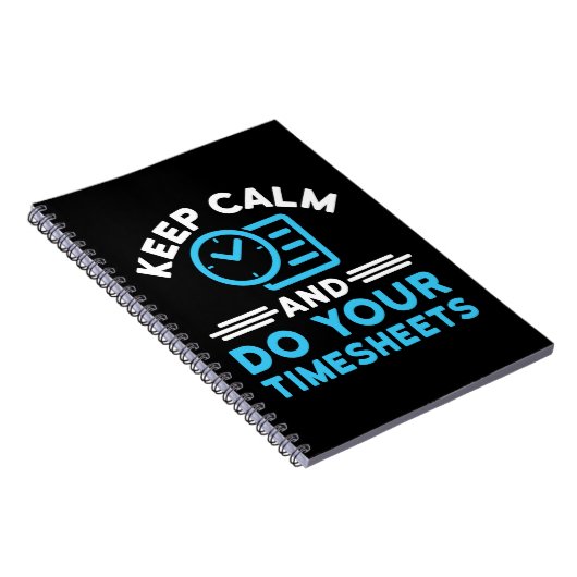 Houd kalm en doe uw Timesheets Funny Payroll HR Notitieboek (Rechterzijde)