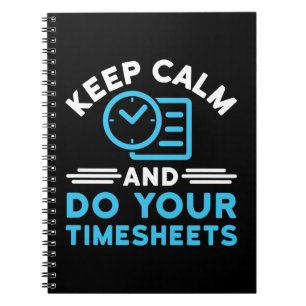 Houd kalm en doe uw Timesheets Funny Payroll HR Notitieboek