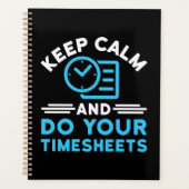 Houd kalm en doe uw Timesheets Funny Payroll HR Planner (Voorkant)