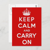 Houd kalm en draag briefkaart (Voorkant / Achterkant)