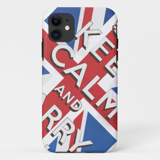 Houd kalm en draag de Britse vlag op Case-Mate iPhone Case (Achterkant)