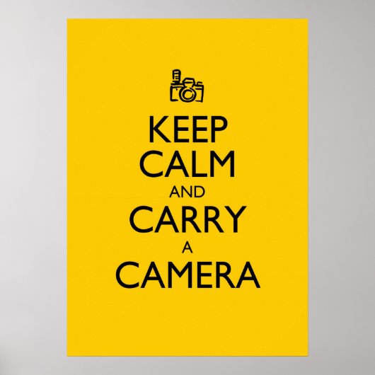 Houd kalm en draag een camera poster (Voorkant)