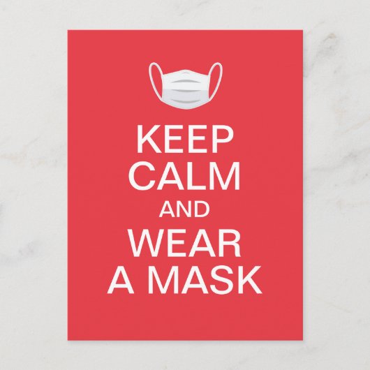 Houd kalm en draag een masker briefkaart (Voorkant)