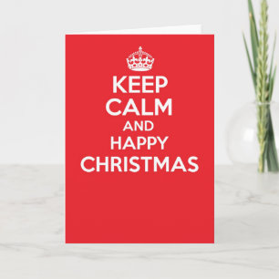 Houd kalm en draag groetenkaart - KERSTMIS Feestdagen Kaart
