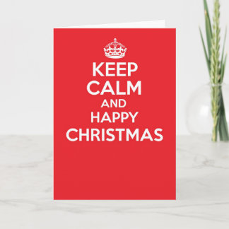 Houd kalm en draag groetenkaart - KERSTMIS Feestdagen Kaart