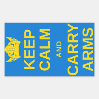 Houd kalm en draag wapens Zweedse Viking Gear Rechthoekige Sticker