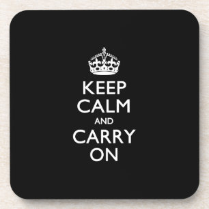 Houd kalm en draag zwart op bier onderzetter