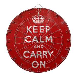 Houd kalm en draai aan  Grunge Red Dartbord