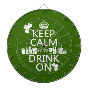 Houd kalm en Drink aan (irish st patricks) Dartbord