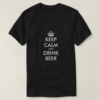 Houd kalm en drink biertypografie op shirt