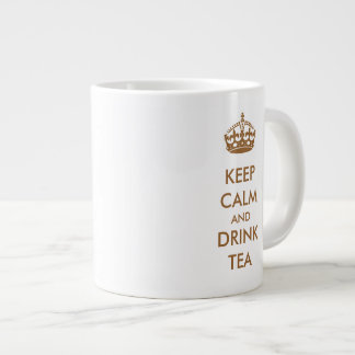 Houd Kalm en Drink Theebruin Natuurlijk Kraftpapie Jumbo Mok