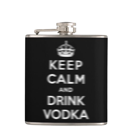 Houd kalm en drink wodka heupfles (Voorkant)