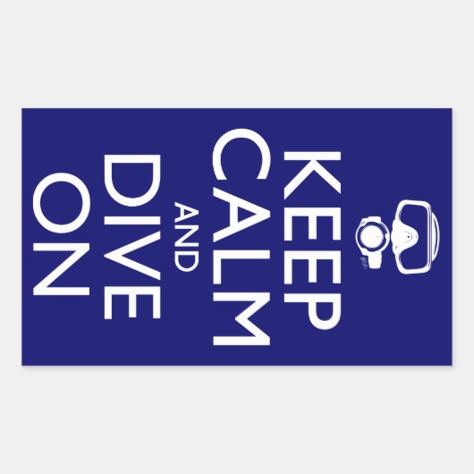 Houd kalm en duik aan rechthoekige sticker (Voorkant)