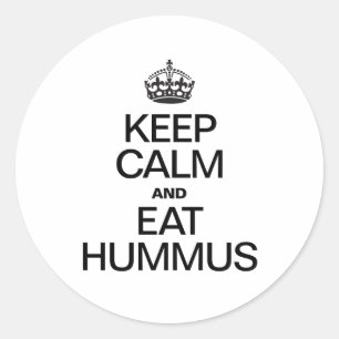 HOUD KALM EN EAT HUMMUS RONDE STICKER