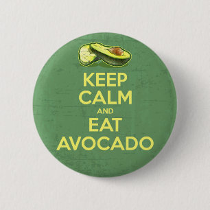 Houd kalm en eet Avocado Ronde Button 5,7 Cm