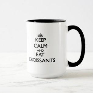 Houd kalm en eet Croissants op Mok