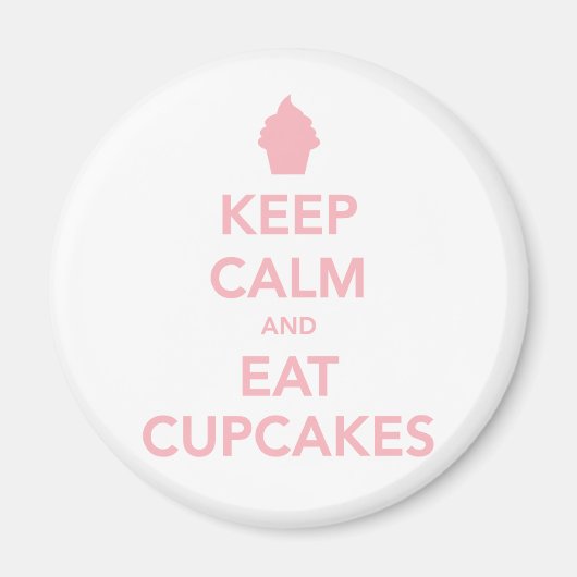 Houd kalm en eet cupcakes magneet (Voorkant)