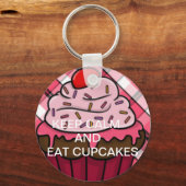 Houd kalm en eet cupcakes sleutelhanger (Voorkant)