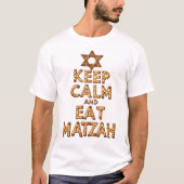 Houd kalm en eet Matzah Funny Passover ontwerp T-shirt (Voorkant)