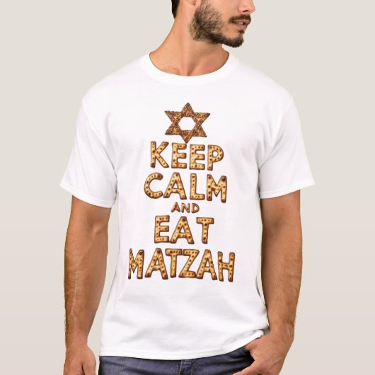 Houd kalm en eet Matzah Funny Passover ontwerp T-shirt (Voorkant)