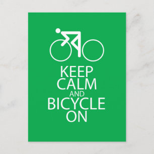 Houd kalm en fiets op printbike Art Gift Green Briefkaart