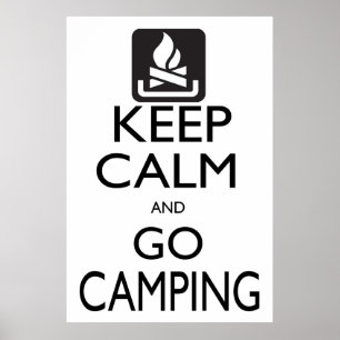 Houd Kalm en ga Camping Poster
