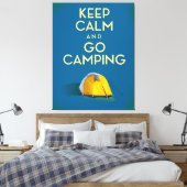 Houd kalm en ga de druk van de Camping Canvas Afdruk (Insitu (Slaapkamer))