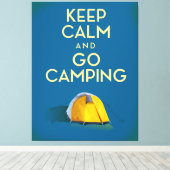 Houd kalm en ga de druk van de Camping Canvas Afdruk (Insitu (Houten vloer))