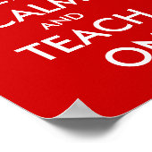 Houd kalm en geef les op poster met appelpictogram (Hoek)